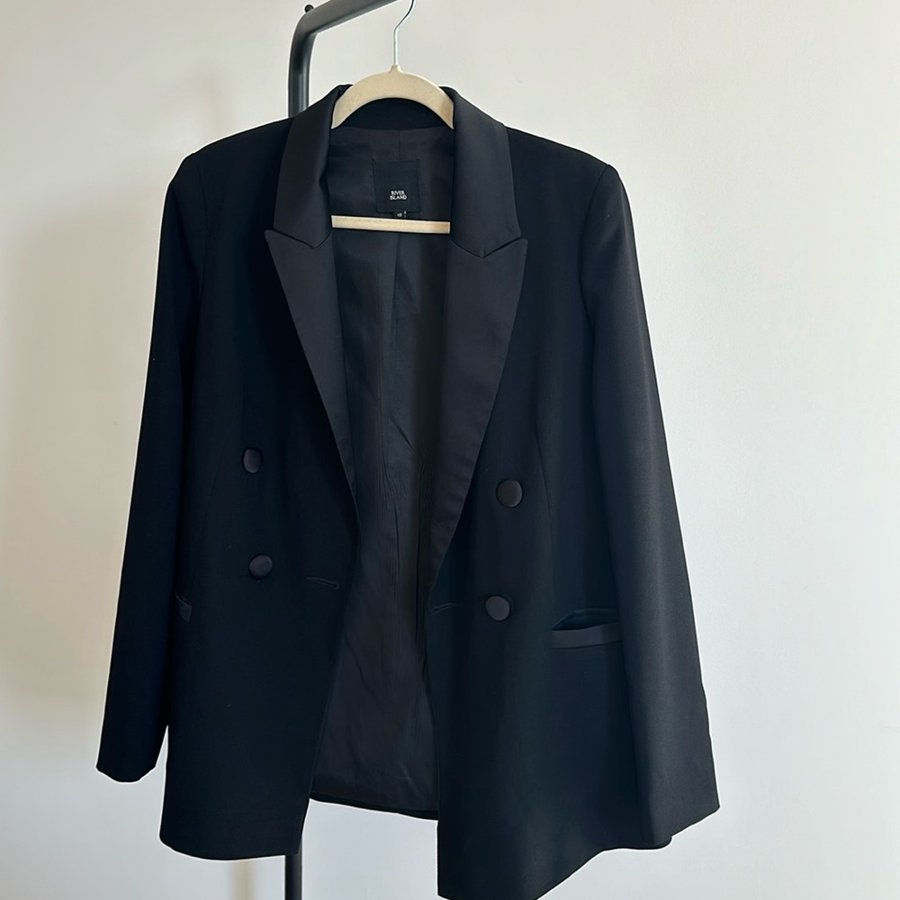 Black oversized blazer from river island